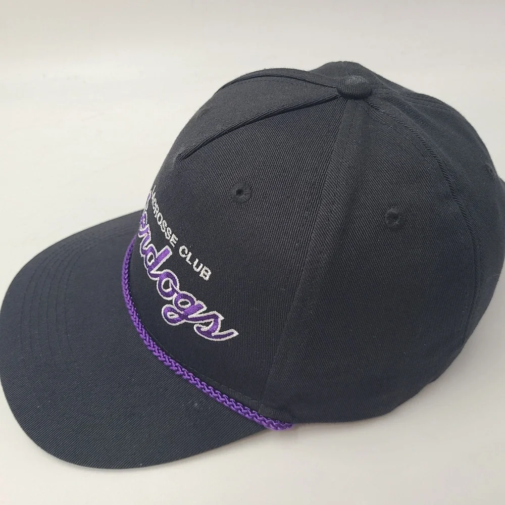 Philadelphia Waterdogs Hat Snapback Black Purple Rope PLL Lacrosse Script Men